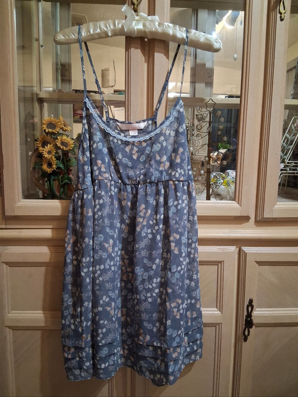 Vintage Victoria's Secret Angels blue floral babydoll slip dress